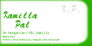 kamilla pal business card